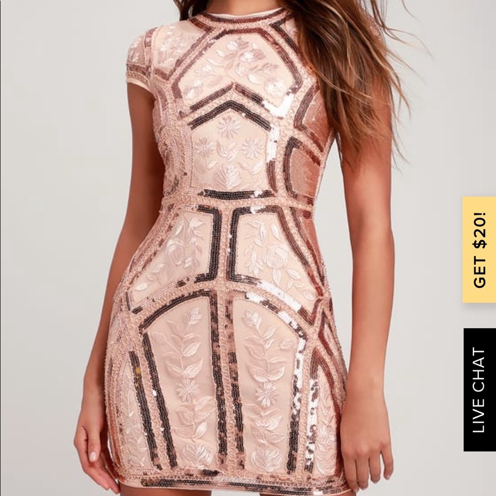 Beautiful rose gold beaded dress